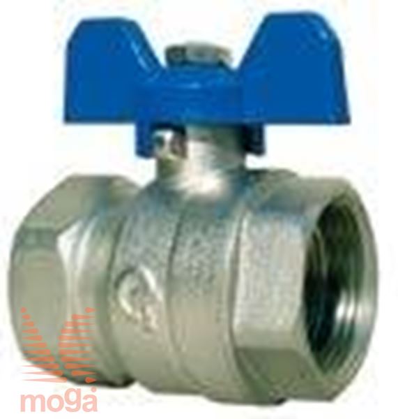 Kroglični ventil s polnim pretokom, medeninast |1/2" Ž x 1/2" Ž|Metuljček|