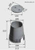 Ventilski jašek okrogel s pokrovom |Fi: 194 mm x 230 mm|
